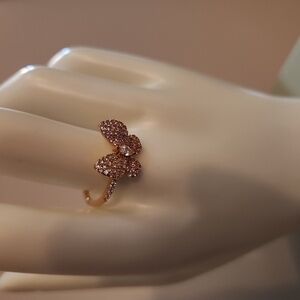 JTV White Cubic Zirconia 18K Gold Over Sterling Silver Butterfly Ring